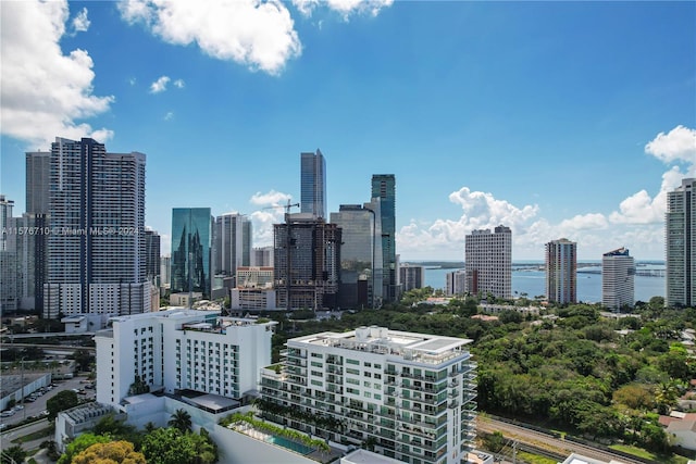 property's view of city with a water view