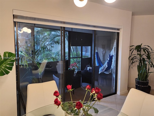 view of tiled dining room