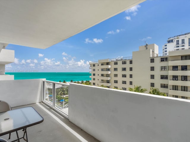 balcony with a water view