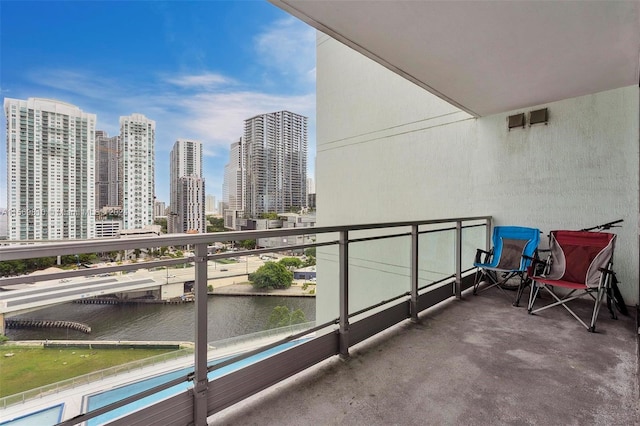 balcony with a water view