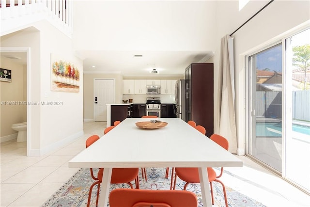 view of tiled dining space