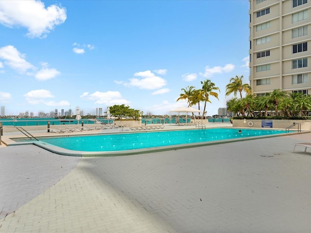 view of pool with a patio area