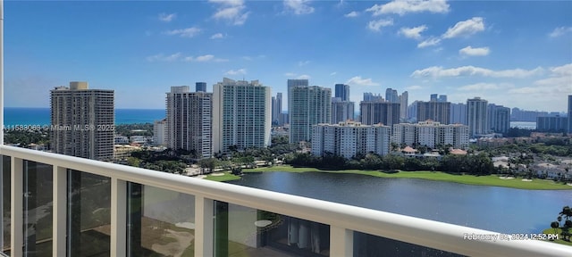 view of city featuring a water view