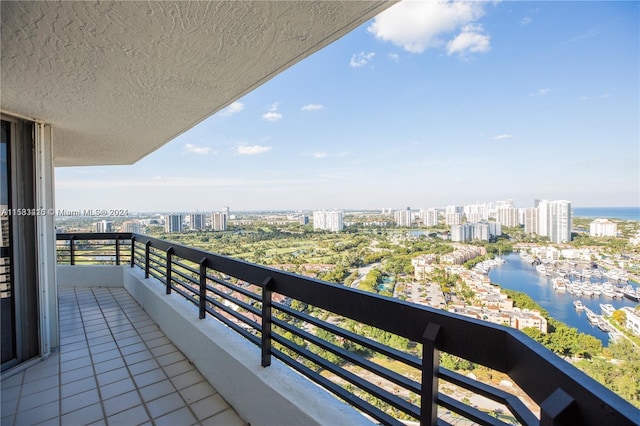 balcony with a water view