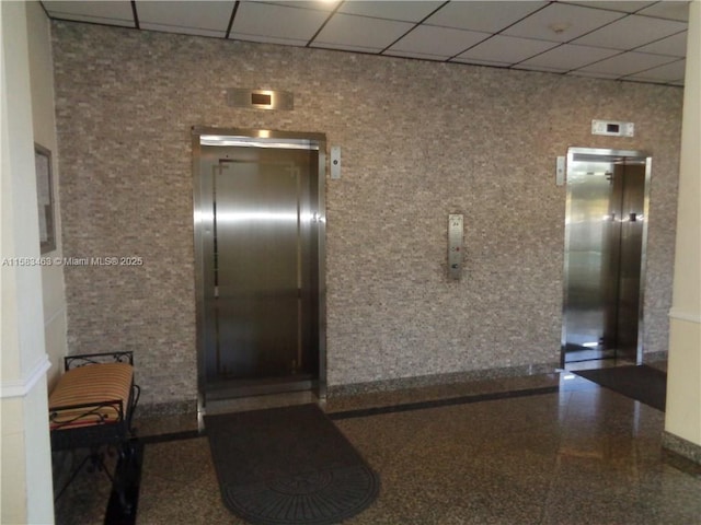 interior space featuring elevator