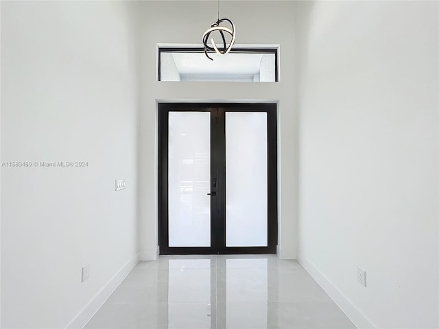 interior space with light tile flooring