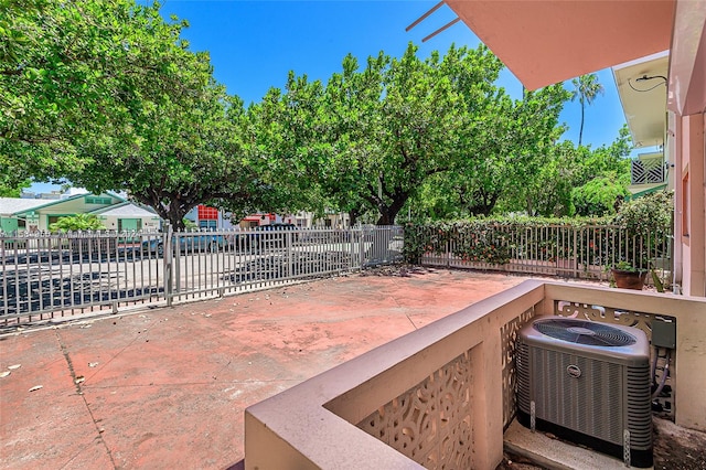 view of patio with central AC unit