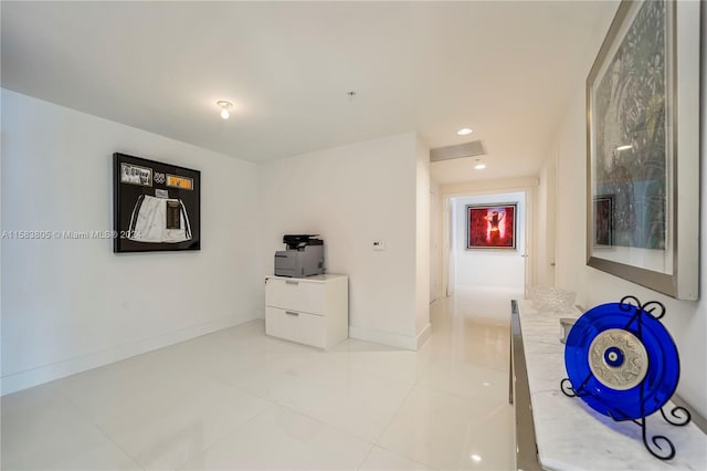 interior space with light tile flooring