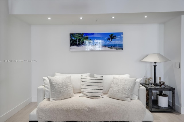 bedroom featuring recessed lighting, baseboards, and wood finished floors