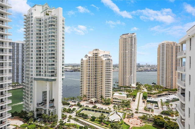 view of city featuring a water view