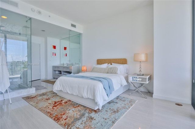 view of tiled bedroom