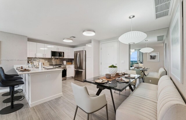 interior space featuring light hardwood / wood-style flooring