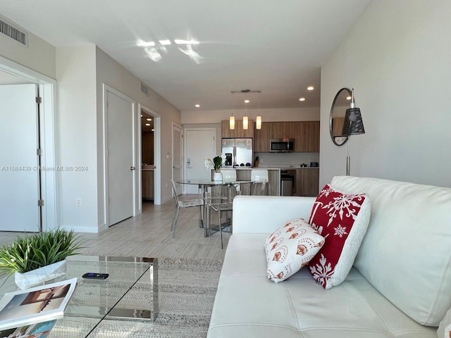 view of tiled living room