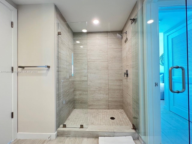 bathroom with walk in shower