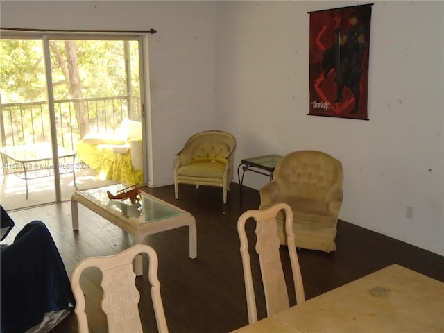 sitting room featuring hardwood / wood-style flooring