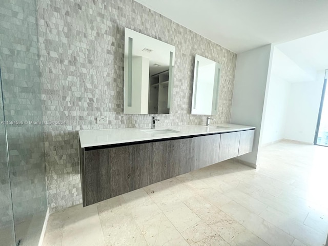 bathroom featuring double sink vanity