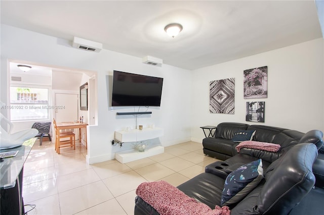 view of tiled living room