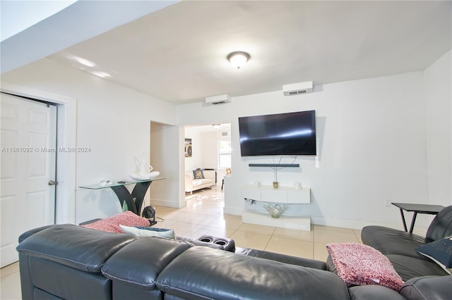 view of tiled living room