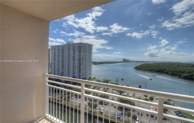 balcony with a water view