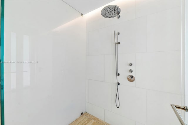 bathroom with a shower