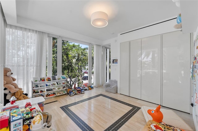 interior space featuring light wood-type flooring