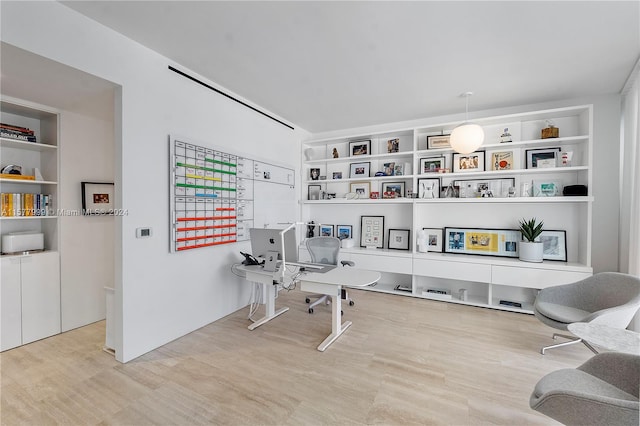 office featuring light hardwood / wood-style floors