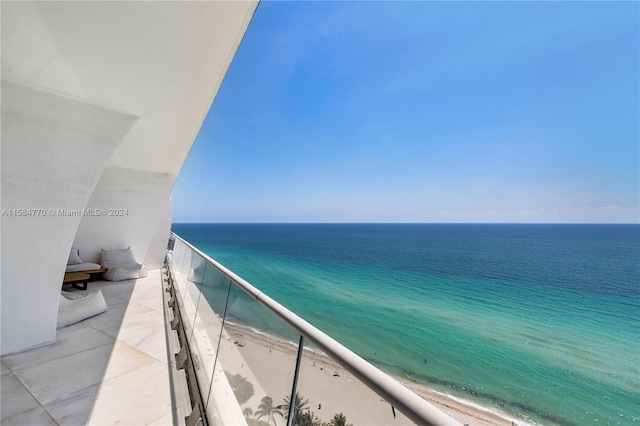 balcony with a water view