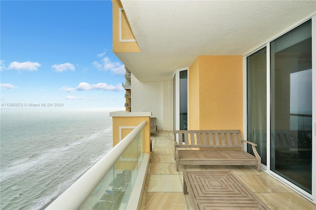 balcony with a water view