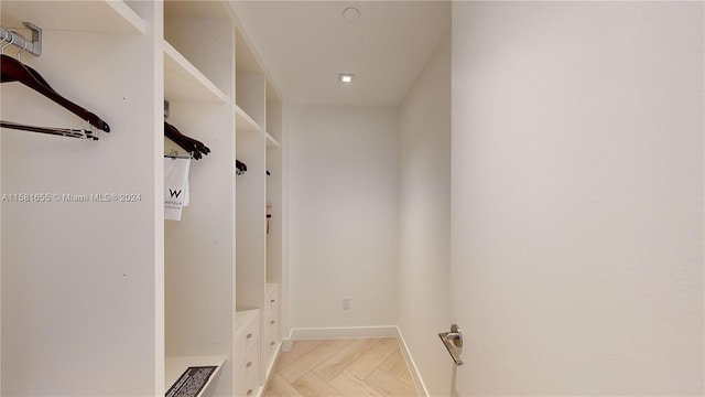 mudroom with light parquet floors