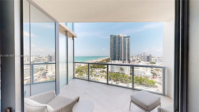 balcony with a water view