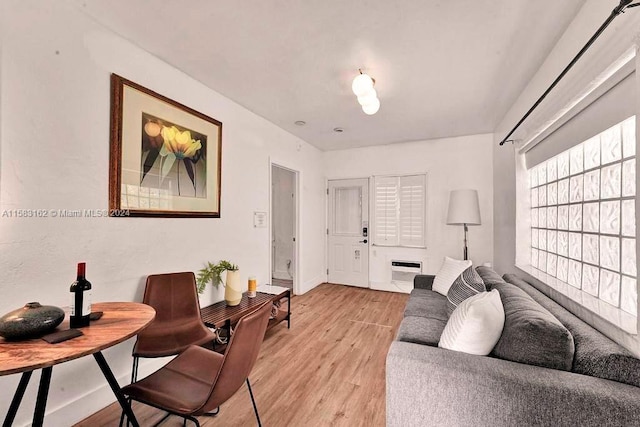 living room with light wood-type flooring
