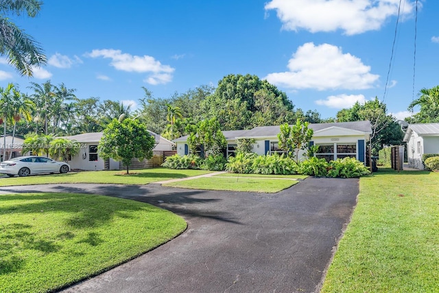 ranch-style house with a front yard