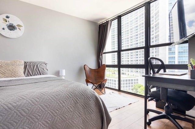 bedroom with expansive windows