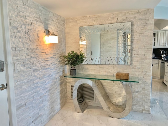 bathroom featuring tile floors and vanity