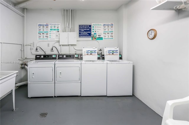 laundry room featuring washing machine and dryer