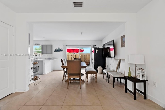 view of tiled dining room