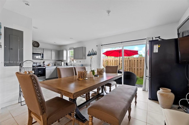 view of tiled dining space