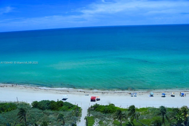 property view of water featuring a view of the beach