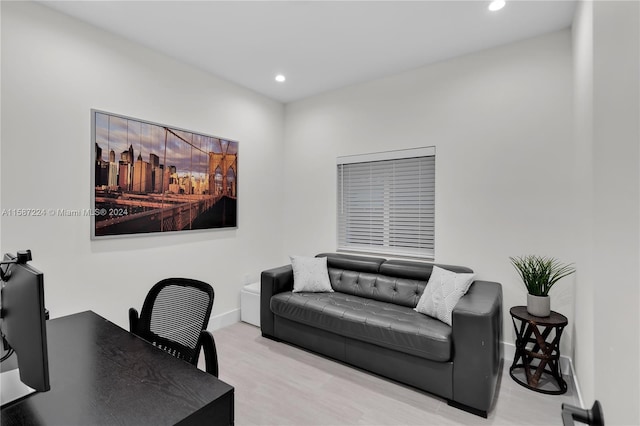 office space featuring light hardwood / wood-style flooring