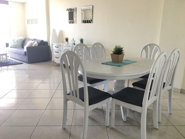 view of tiled dining area