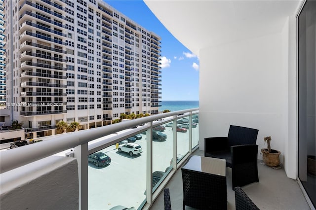 balcony with a water view