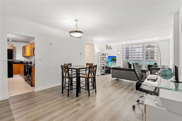 dining room with light hardwood / wood-style floors