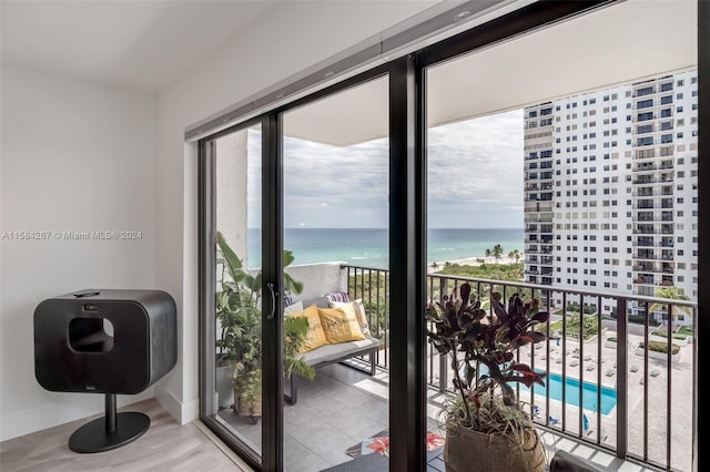 balcony with a water view