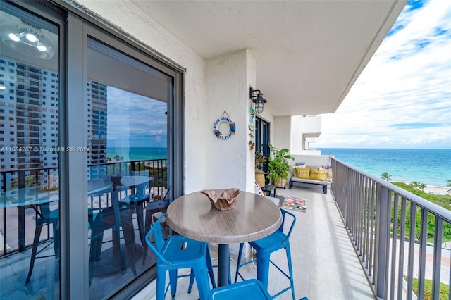 balcony with a water view