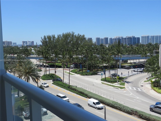 balcony with a view of city