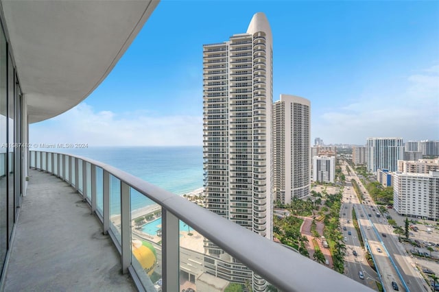 balcony with a water view