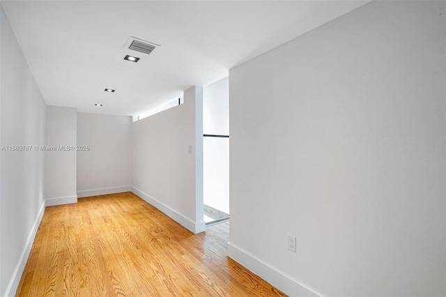 empty room featuring light wood-type flooring