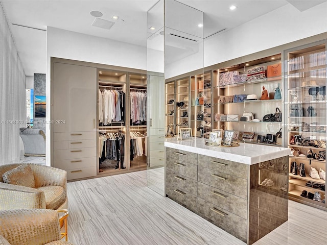 walk in closet featuring light hardwood / wood-style floors