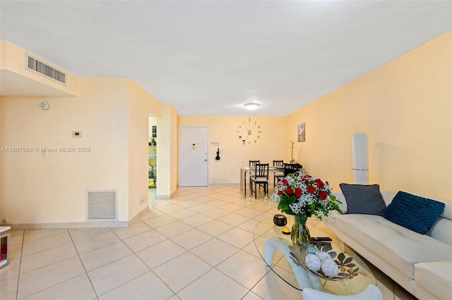 view of tiled living room