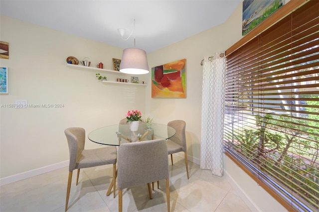 view of tiled dining room